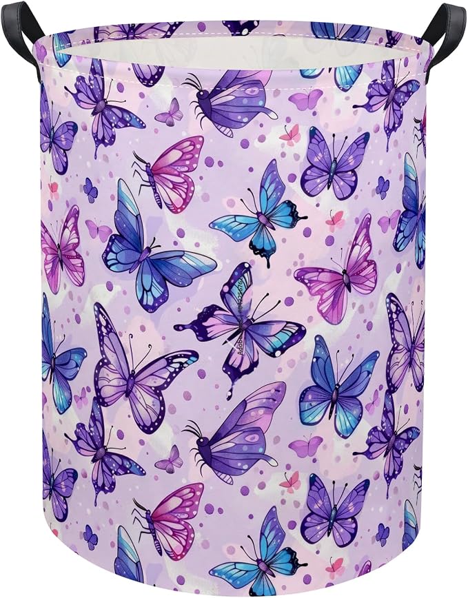 HIYAGON Butterfly Baby Laundry Basket & Toy Storage Bin, Purple Butterfly by HIYAGON