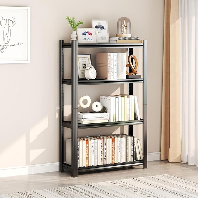 4-Tier Garage Shelving, 16''W*12''D*44''H Metal Storage Shelf ，2-in-1 Adjustable 3020 lbs Heavy Duty Unit Shelves, Upgraded Reinforced Double-Layer Columns for Basement Kitchen Pantry Rack - Image 4