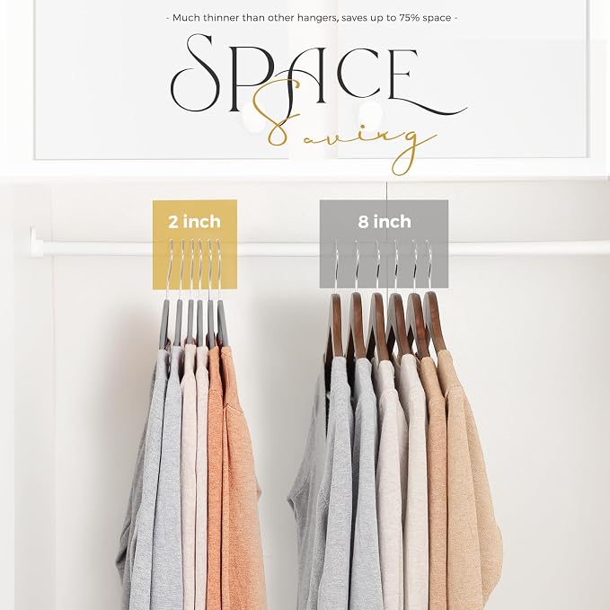 HOUSE DAY Premium Velvet Hangers 100 Pack Grey, Non-Slip Flocked Felt Hangers, Sturdy Clothes Hanger with 360° Rotatable Hook, Heavy Duty Durable Slim Coat Hanger for Closet Space Saving - Image 3