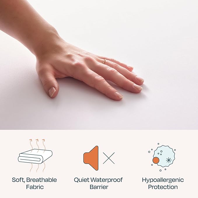 Linenspa Waterproof Mattress Protector, Full XL Size – Fitted Sheet Style, Breathable, Machine Washable & Dryer Safe, White