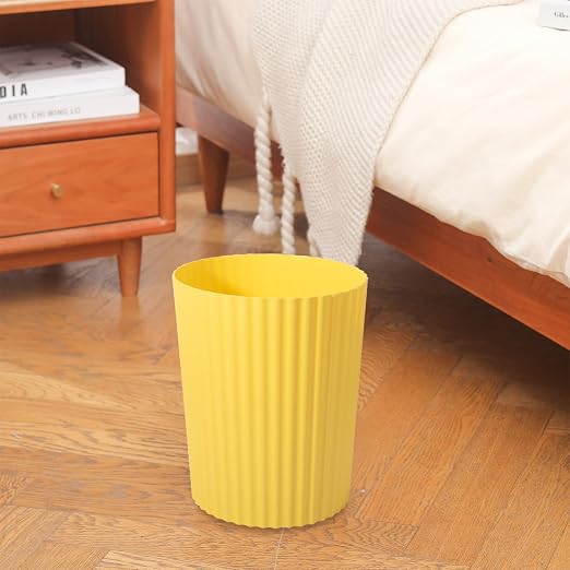 JiatuA Small Trash Can Plastic Wastebasket Round Garbage Container Bin for Bathroom, Kitchen, Bedroom, Home Office, College Dorm, Yellow - Image 7