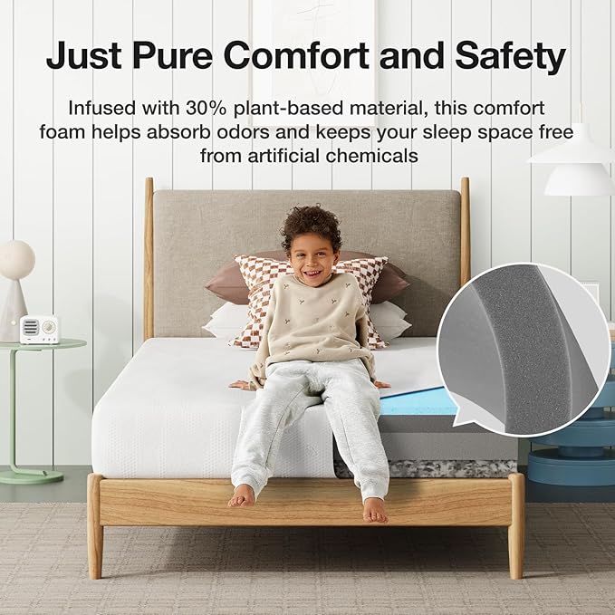 Novilla Twin Bed Mattress, 8 Inch Twin Size Mattress with Gel Memory Foam for Cooling Night Sleep, Pressure Relief & Comfort Sleep, CertiPUR-US Certified, White