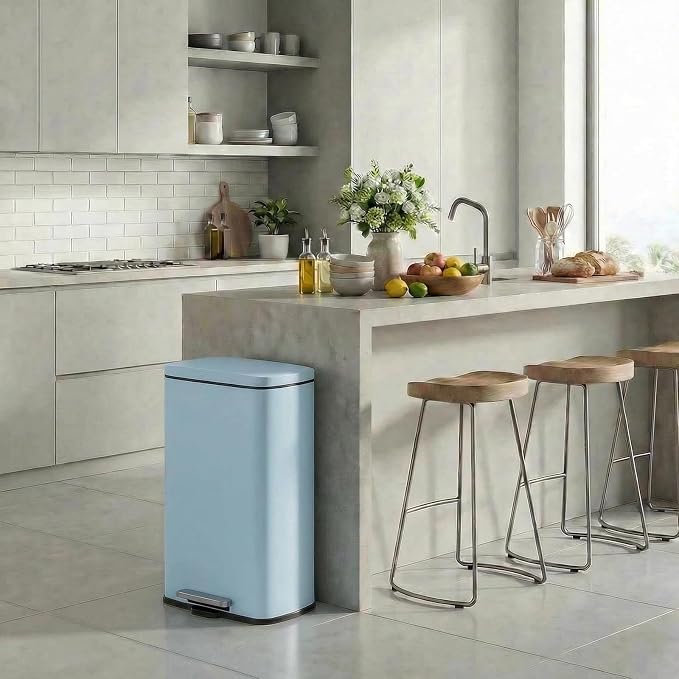 8 Gal Kitchen Trash Can, 30L Recycling or Garbage Bin, Brushed Stainless Steel Waste Basket, Soft&Quiet Close Dustbin, with Step-On Pedal, Removable Inner Bucket, for Home, Office, Living Room - Image 7