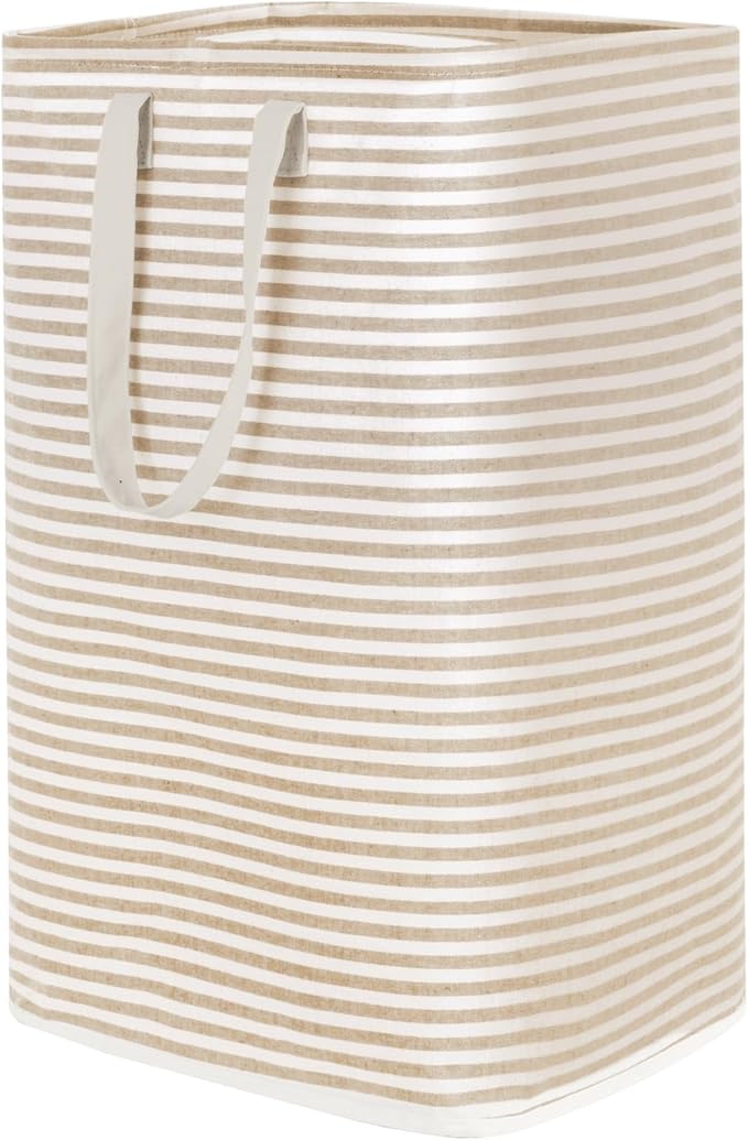 Lifewit 1 Pack Laundry Basket 80L Each, Collapsible Clothes Hamper with Reinforced Handles, Freestanding Waterproof Design for Bedroom and Laundry Room, Beige 80L Total by Lifewit