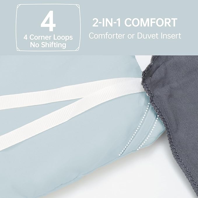 MUXHOMO Queen Comforter Set, All Season Ultra Soft Down Alternative Bedding - 3 Piece Lightweight Bed Set Includes 1 Comforter (90"x90") and 2 Pillow Shams (20"x26"), Lake Blue