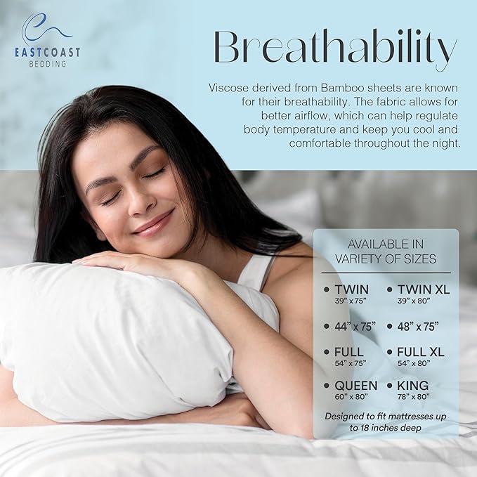Waterproof Mattress Protector Viscose Derived from Bamboo Blend Ultra Soft Deep Pocket Fits Up to 18 Inches, Full XL