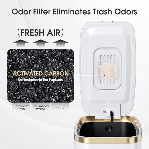 CEROELDA Small Bathroom Trash Can with Lid Soft Close-5L/1.3 Gal Stainless Steel Garbage Can-Step Pedal Wastebasket Slim Trash Bin for Office, Bedroom, Toilet, Live Room-White - Image 4