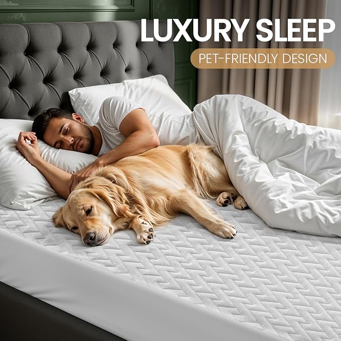 Utopia Bedding Waterproof Mattress Protector Twin XL Size, Premium 3D Air Soft Fabric Mattress Cover, Fits 15 Inches Deep, Breathable, Fitted Style with Stretchable Pockets