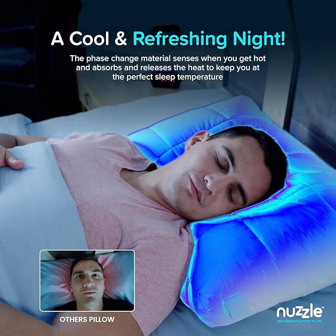 Nuzzle Pillows King Size Set of 2 Cooling Adjustable Pillows for Side Sleepers, Luxury Hotel Collection Bed Pillows – Best Adjust Height Soft Firm Pillows for Back, Stomach and Side Sleepers