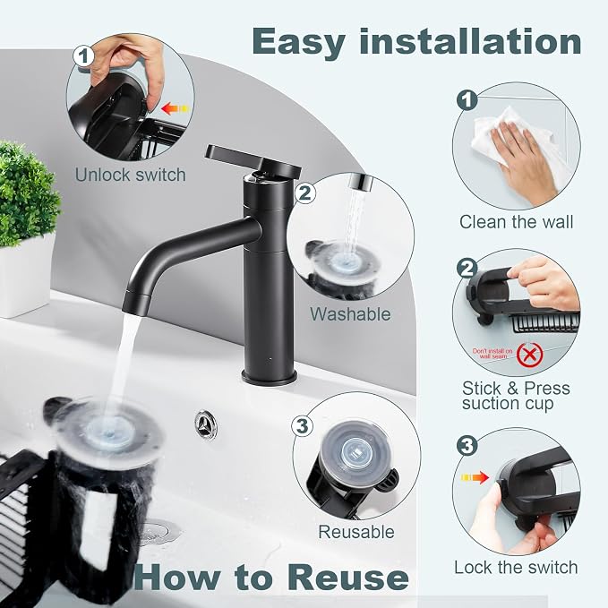 JOTPE Shower Caddy Suction Cup, Expandable Suction Shower Shelf with Large Capacity, Heavy Duty Shower Organizer Powerful Max Hold 22lbs, Removable Waterproof Metal Basket for Bathroom Kitchen Storage - Image 6