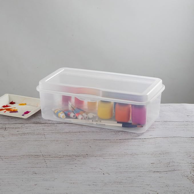 Sterilite 18-Pack FlipTop Stackable Rectangular Storage Bin with Hinging Lid, Clear - Image 4