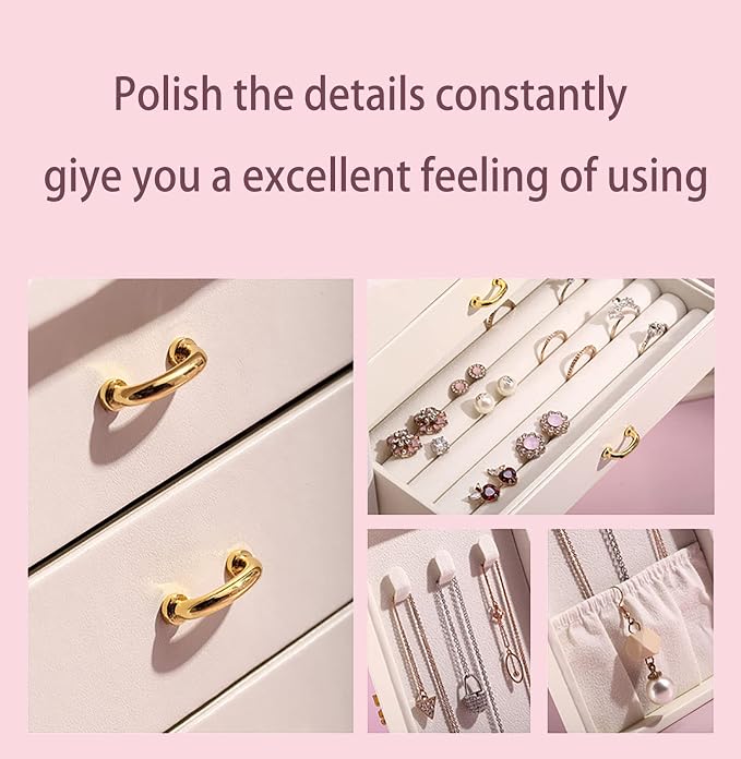 Cute Jewelry Box for Women teen Girls Jewelry Organizer Large Jewelry Organizers and Storage Faux Leather Jewelry Storage Jewlery Box Jewellery Box Joyeros Organizador De Mujer - Image 9