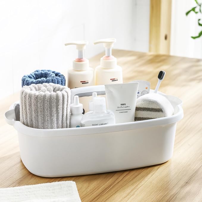 ALINK Plastic Cleaning Storage Caddy with Handle, Large Shower Caddy Basket Organizer for Dorm, Bathroom, Tool, Garden, Kitchen, Cleaning Supplies - Clear - Image 4