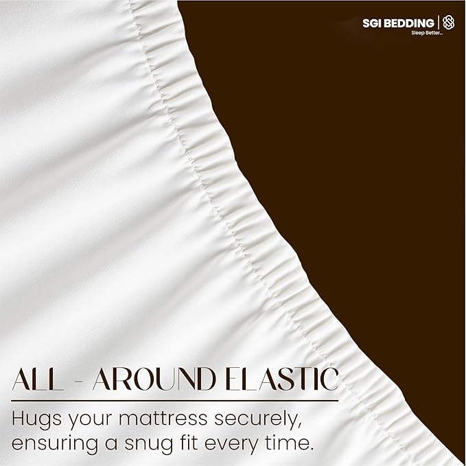SGI bedding Waterproof Split Top Queen 60x80 Mattress Protector Pad Cover– 28" Top, 18" Deep Pocket Fitted Style, Soft Noiseless & Breathable Bed Cover for Adjustable Head Beds Chocolate