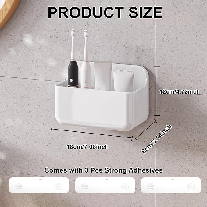 2pc Clear Wall Mount Organizer, Adhesive Cabinet Door Organizer,Self Adhesive Organizer for Wall,Shower Caddy No Drilling Hang Walls for Bathroom, Kitchen, Living Room - Image 2