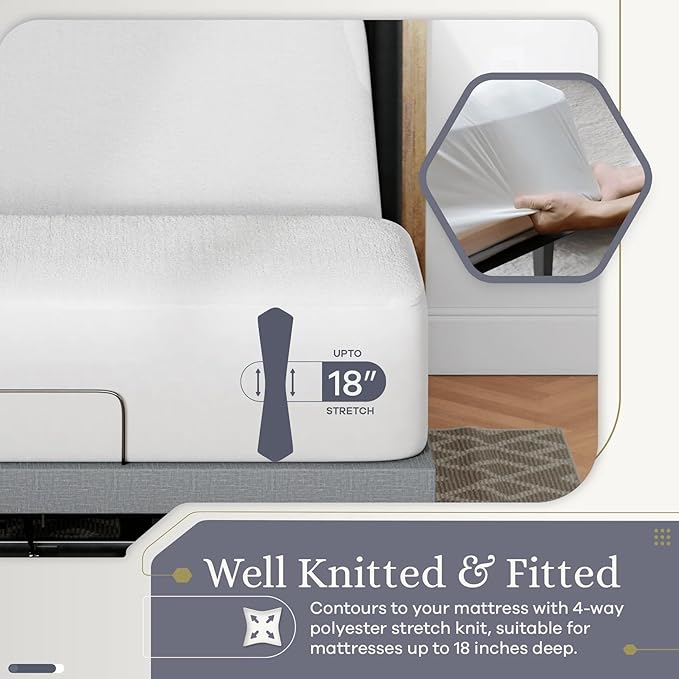 Sven & Son Waterproof Mattress Protector, Smooth Premium Cotton Stretch Knit Protector, Machine Washable and Breathable Mattress Cover, Fits Up to 18 Inch Deep, King