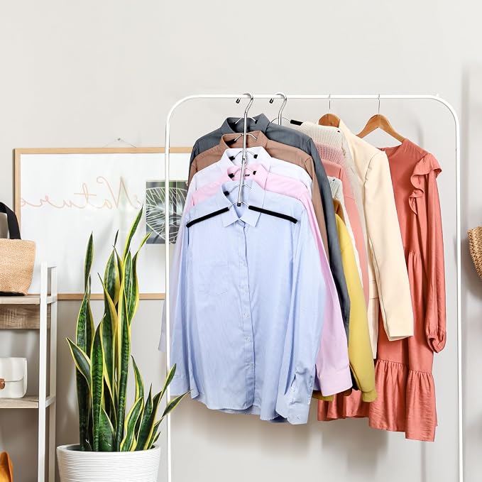 DOIOWN Clothes Hangers Space Saving: 6 Tier Coat Hanger Space Saving Hangers Non Slip Foam Padded Hanger, 3 Pack Black Metal Sweater T Shirt Hangers for Men Women, Closet Organizers and Storage - Image 6