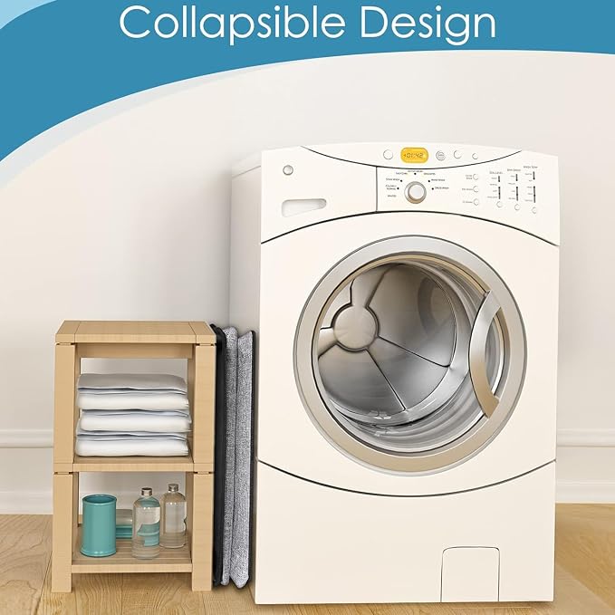 SNIGJAT Extra Large Laundry Hamper, 100 L Tall Laundry Basket with Sturdy Handles, Dirty Clothes Basket for Bedroom, Large Hamper, Sturdy Storage Organizer for Clothes Toys Grey - Image 4