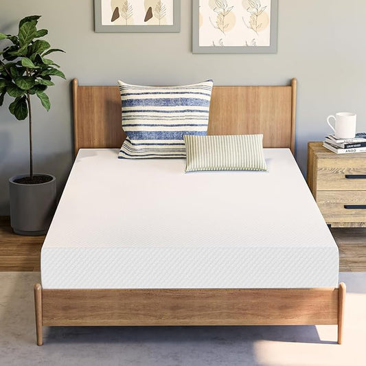 Neo Sleep 8 Inch Twin XL Cooling Green Tea Gel Memory Foam Medium-Firm Mattress Pressure Relief CertiPUR-US Certified Foam-in-a-Box Kids and Adults No Fiberglass (Twin XL, 8 in)
