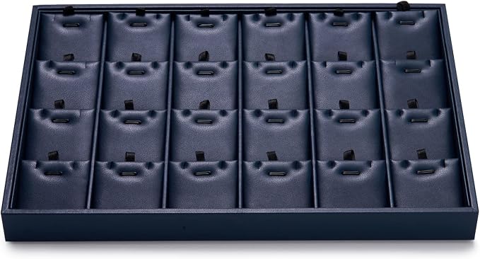 Oirlv Stackable 24 Gird Necklace Organizer Tray with Removable Jewelry Cards Necklace Pendant Jewelry Drawer Organizer by Oirlv