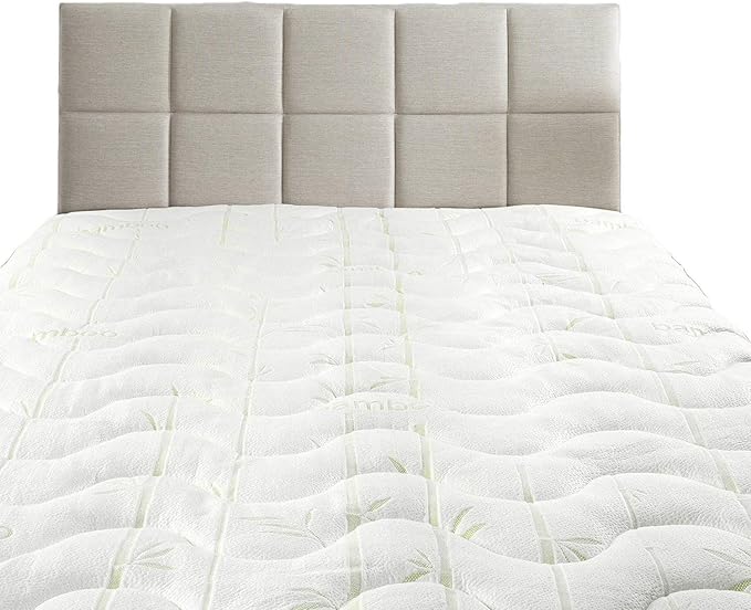 Waterproof Jacquard and Viscose derived from Bamboo, Blend Fitted Topper, Cal King Mattress Pad by Royal Hotel