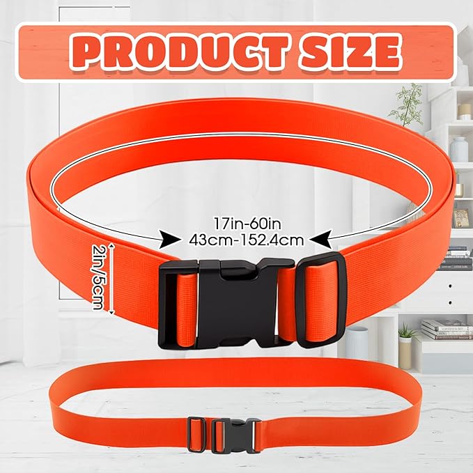 2 Pcs 60" x 2" Mattress Topper Straps Adjustable Memory Foam Packing Straps with Buckles for Home Mattress Moving or Storage, Orange