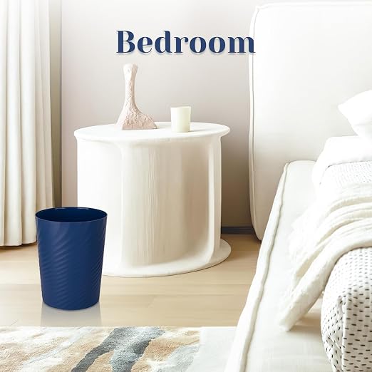UUJOLY Bathroom Small Trash Can with Trash Bag Plastic Garbage Can Round Waste Basket for Bathrooms, Laundry Room, Kitchens, Offices, Kids Rooms, Dorms, 1.8 Gallons, 3 Pack (Blue Green Beige) - Image 3