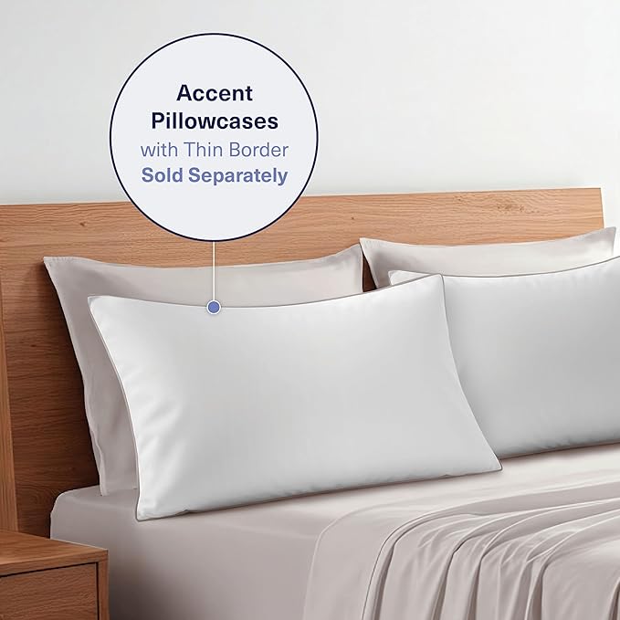 Kickoff Viscose Bamboo Sheets California King Size 4-pc 100% Organic Bamboo Viscose Bed Cooling Sheets Cal King Set Cool Bedding for hot Sleepers Sheet, Flat, Fitted, Pillowcases (Light Grey, CK)