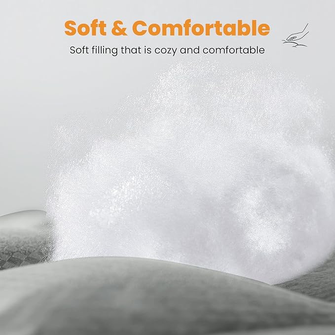 MATBEBY Full Size Mattress Pad - Cooling Breathable Mattress Topper, Quilted Fitted Mattress Protector, Pillow Top Mattress Cover with 8-21" Deep Pocket, Machine Washable, Light Grey, 54x75 Inches