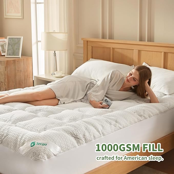 Premium 100% Waterproof Twin Mattress Topper, Breathable Mattress Pad, Rayon from Bambo Bed Protector, Deep Pocket Sheet Cover 8"-21"