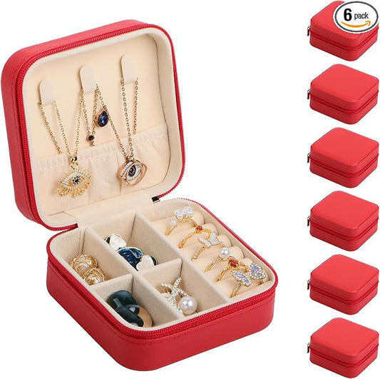 17Dec 6-Pack Small Travel Jewelry Case Organizer,Mini Travel Essentials for Women,Bridesmaid Gifts Birthday Gifts for Women,Small Jewelry Box for Girls 8-12 by 17Dec