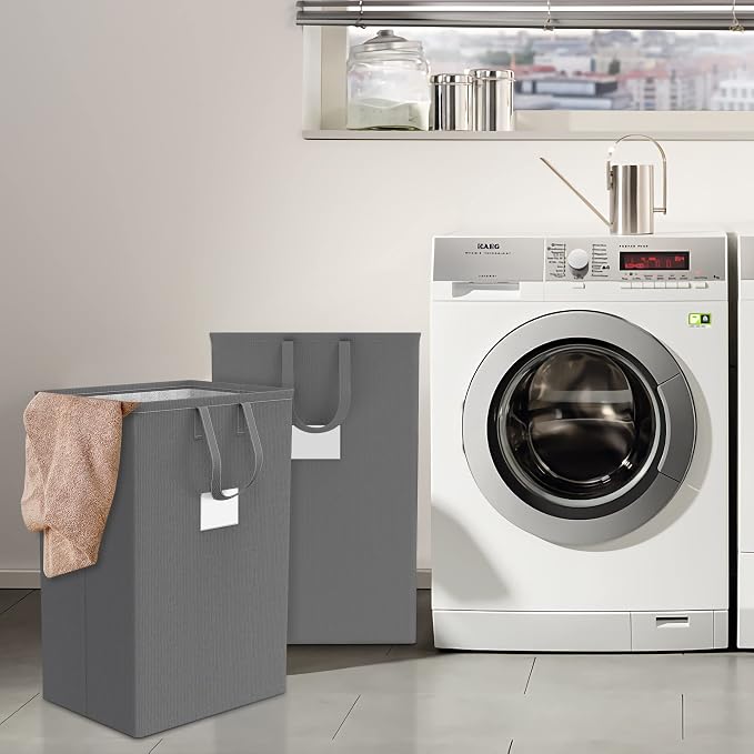 75L Large Laundry Hamper with Handles, Dirty Clothes Hamper for Bedroom Waterproof, Freestanding Tall Laundry Basket Waterproof, Hamper for Bedroom, Bathroom, Dorm, Toys Storage(Grey） - Image 7