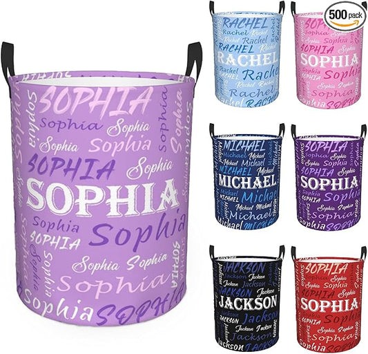 Custom Name Laundry Hamper, Personalized Laundry Basket with Name for Baby Boys Girls, Customized Collapsible Dirty Clothes Hamper Storage with Handles for Bedroom Bathroom Dorm Room Decor by Ownxhbc