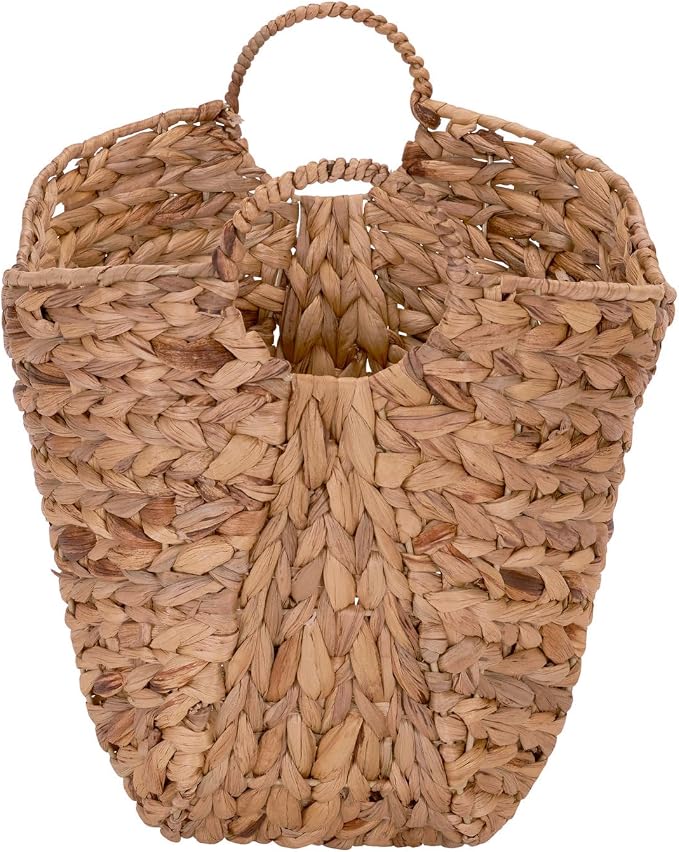 Household Essentials ML-4002 Tall Water Hyacinth Wicker Basket with Handles | Natural, Brown, Natural - Image 7