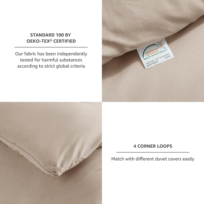 CozyLux King Size Comforter Set Wheat, 3 Pieces Solid Comforters King Size Breathable Quilted Bedding Sets, Luxury Soft Lightweight Bed Set with Down Alternative Comforter and 2 Pillowcases All Season