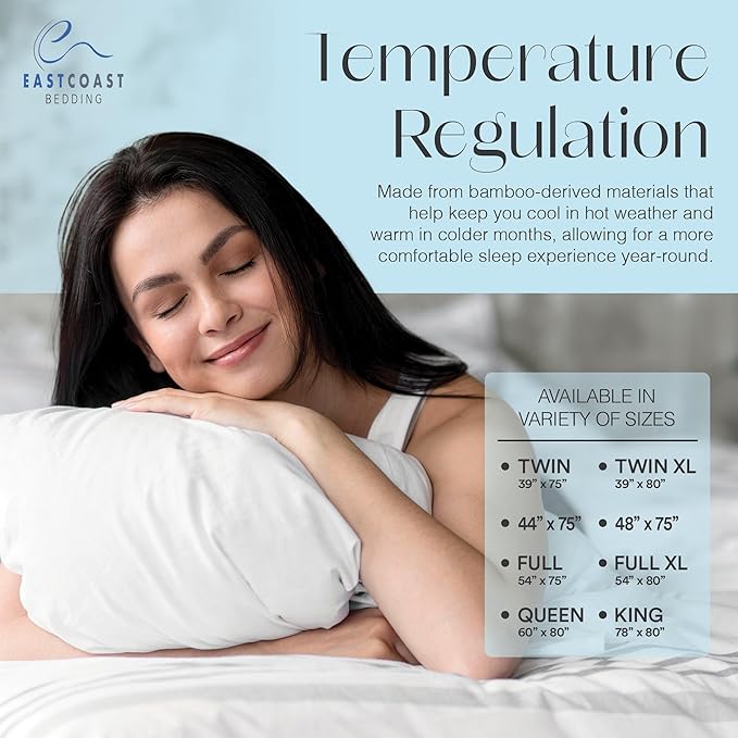 Waterproof Mattress Protector Viscose Derived from Bamboo Blend Ultra Soft Deep Pocket Fits Up to 18 Inches, 48x75