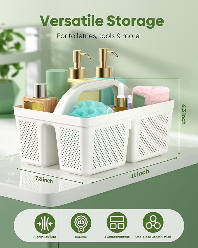 4 PCS Large Portable Shower Caddy with Handle, Plastic Cleaning Caddy, Shower Basket for Bathroom, College, Dorm Room Essentials, Multi-scenario Organizer Storage Tote - Image 4