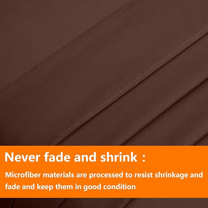 TAIMIT Brown Full Size Comforter Set - 7 Pieces, Bed in a Bag Bedding Sets with All Season Soft Quilted Warm Fluffy Reversible Comforter,Flat Sheet,Fitted Sheet,2 Pillow Shams,2 Pillowcases