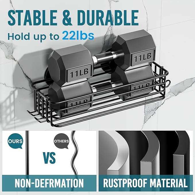 TAILI Shower Caddy Suction Cup 2 Pack with Hooks & Soap holder, Heavy Duty Shower Organizer for Bathroom, No Drilling Bathroom Organizer with Large Capacity, Black Metal Storage Basket - Image 4