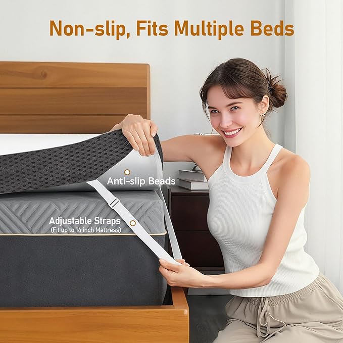 Firm Mattress Topper Twin XL: 3 Inch High Density Foam for Back Pain, Extra Support Breathable Mattress Pad, Bamboo Washable Anti-Slip Cover, Non-Smell, CertiPUR-US Oeko-Tex Certified 80x38