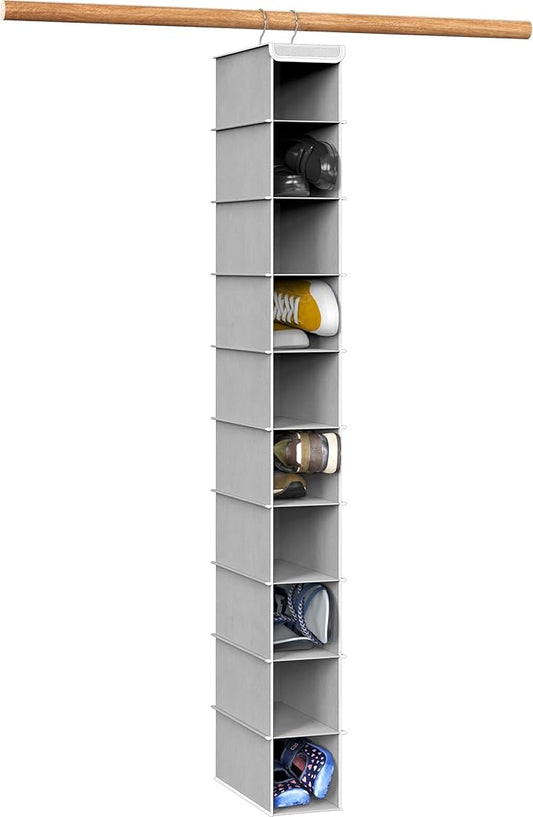 Simple Houseware 10 Shelves Hanging Shoes Organizer Holder for Closet, Grey by SimpleHouseware