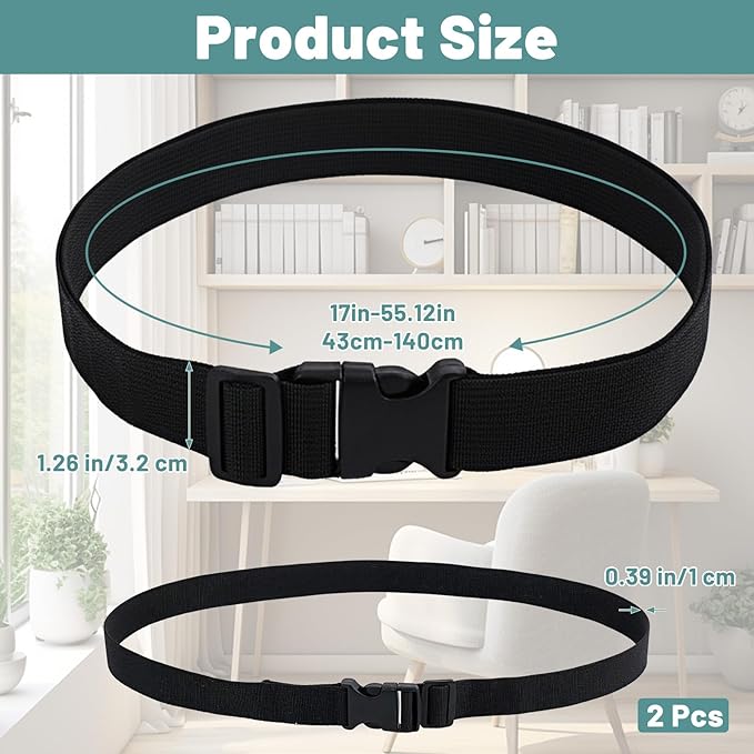 Mattress Straps 2 Pcs Adjustable Foam Mattresses Packing Straps with Sturdy Locked Buckles for Moving House Gel Mattress Topper Storing Bedding Supplies Black, 59.06'' X 1.26''