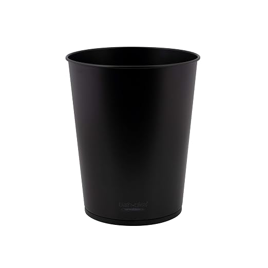 Bath Bliss 5 Liter Small Wastebasket | 2 Pack | Round Open Top | Trash Can | Bathroom | Bedroom | Kitchen | Office | Dorm | Disposal Waste Bin | Garbage | Matte Black - Image 2