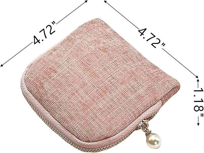 Small Travel Jewelry Case - Jewelry Travel Organizer Bag with Tassel Zipper for Bracelets, Necklaces, Bangles, Jewelry Organizer Storage Bag Gift for Women Girls - LJB002-Pink - Image 2