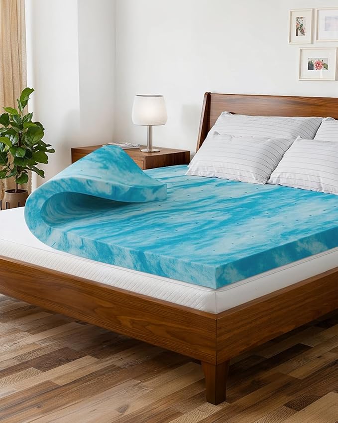 Super Soft Memory Foam Mattress Topper Short Queen Size - 3 Inch Breathable Gel Infused Memory Foam - Plush Feel Ventilated Mattress Pad - Pressure & Pain Relief Bed Topper - CertiPUR-US & Oeko-Tex