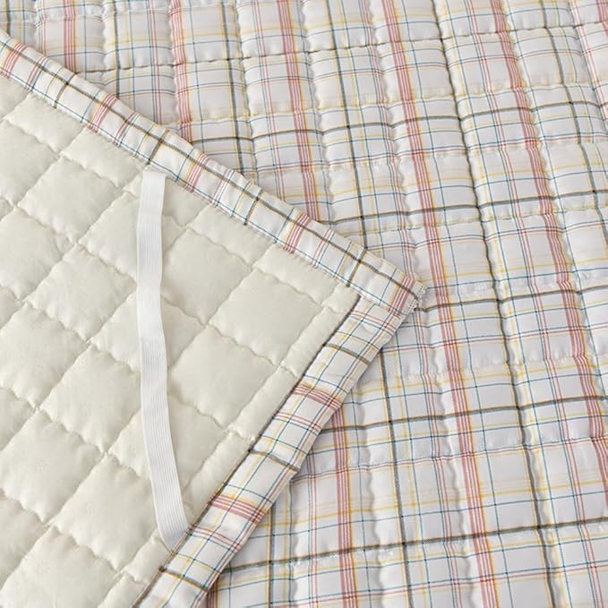 Mattress Pad Twin XL，Breathable，Non-Slip Mattress Protector with Elastic Straps，Quilted Mattress Topper Cover for Adults and Kids，Raw Cotton，Washable