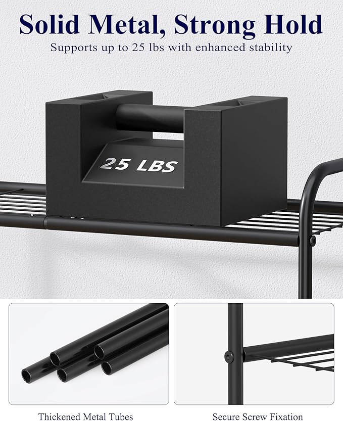 Kitsure Shoe Rack - Stainless Steel Shoe Organizer, Sturdy Shoe Rack for Closet and Front Door Entrance, Free Standing Shoe Shelf, Closet Organizers and Storage, 25.6" Wide - 3 Tier, Black - Image 6
