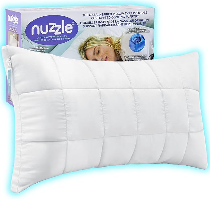 Nuzzle Adjustable Pillow for Side Sleepers, Luxury King Size Bed Pillow Hotel Collection - Best Adjust Height Soft Firm Pillow for Back, Stomach or Side Sleepers