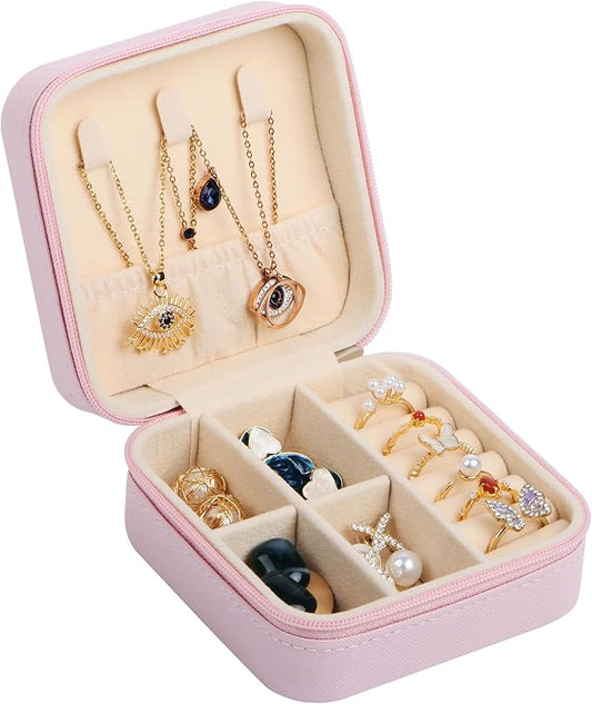 17Dec Small Travel Jewelry Case Organizer,Mini Travel Essentials for Women,Bridesmaid Gifts Birthday Gifts for Women,Small Jewelry Box for Girls 8-12 by 17Dec