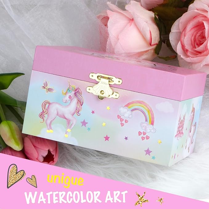 Musical Jewelry Box for Girls- Glitter Storage Box and Jewelry Set- Gifts for Girls, The Unicorn Song - by The Irish Rovers, Unicorn Toys - Image 5